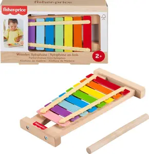 Fisher-Price Xilófono de Madera con Mazo en Colores Vibrantes