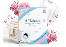 Natulim - Detergente en Tiras para Lavadora (40 Lavados) - Incluye efecto Suavizante, Ecológico, Hipoalergénico, Made in Spain - Ropa limpia y suave sin ensuciar el Planeta (Fragancia Floral)