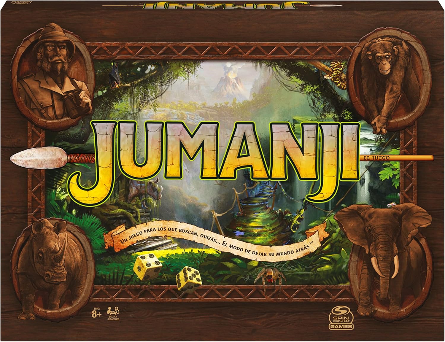 Jumanji Juego de Mesa en Español para 2-4 Jugadores, Infantil y Adultos