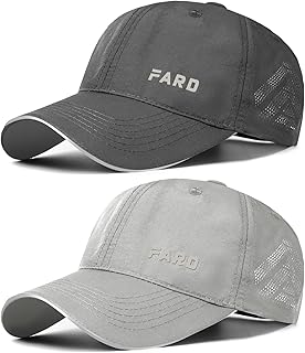 AYPOW 2 Packs Gorra de BéIsbol de Secado Rápido para Hombre, Gorra Running Transpirable Plegable Visera Reflectante, 6 Pan...