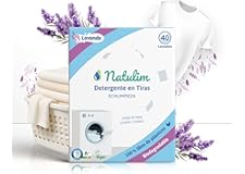 Natulim - Detergente en Tiras para Lavadora (40 Lavados) - Incluye Suavizante, Ecológico, Hipoalergénico, Made in Spain - Ropa limpia y suave sin ensuciar el Planeta (Fragancia Lavanda)
