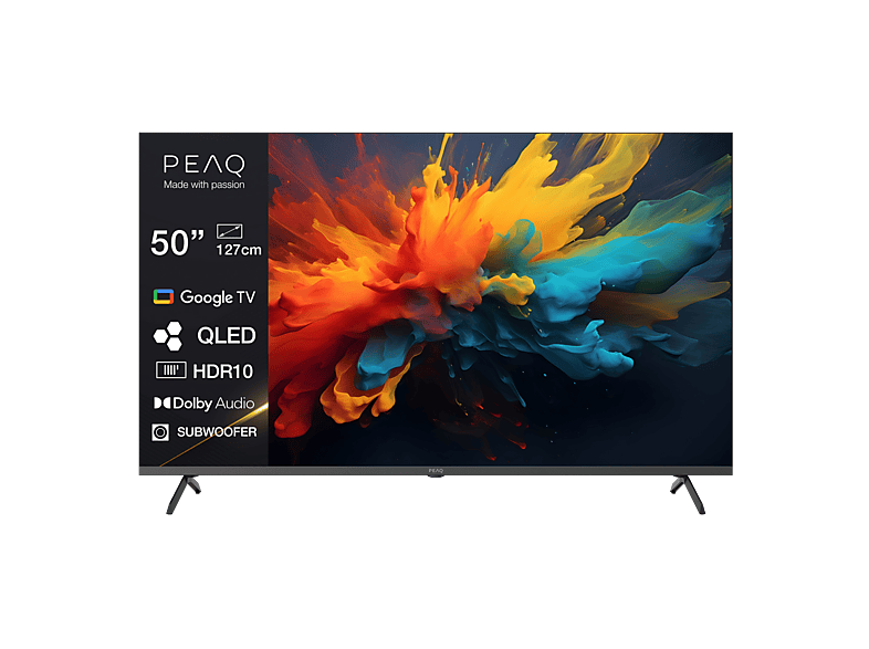 TV QLED 50 PEAQ PTV 50GQU-5026C, QLED 4K, Smart/Google TV
