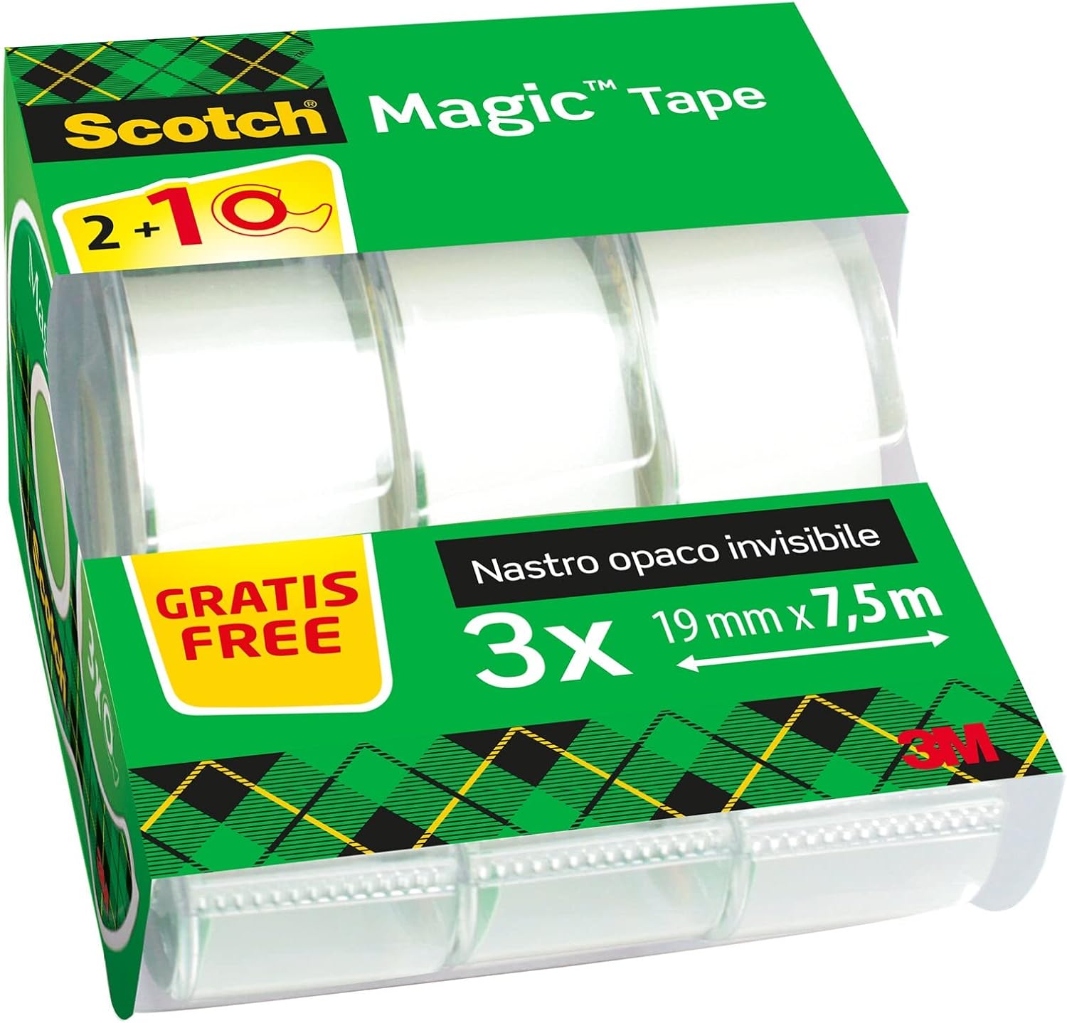Cinta adhesiva invisible Scotch Magic 2 rollos de 19mm x 7,5m