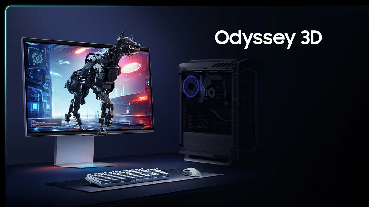 Monitor Samsung Odyssey 3D con tecnología de vórtice espacial
