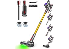 VACTechPro Aspiradora sin Cable,35kPa Aspirador de Mano,6 en 1 Inalámbrica con 35minutos de autonomía y batería extraíble,Aspirador Escoba Ideal para Pelo de Mascota/Alfombra/Suelo Duro&Oro