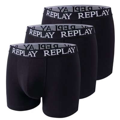 Pack de 3 REPLAY Basic Cuff Logo Hombre Calzoncillos bóxer