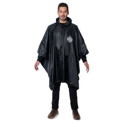 Poncho de lluvia negro para senderismo