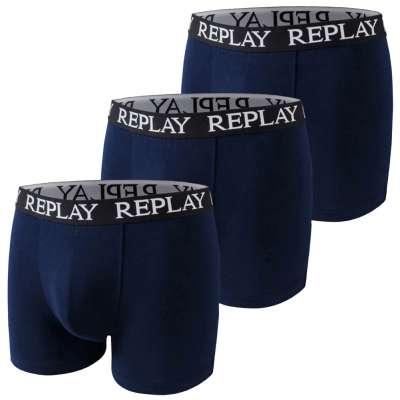 Pack de 3 REPLAY Basic Cuff Logo Hombre Calzoncillos bóxer