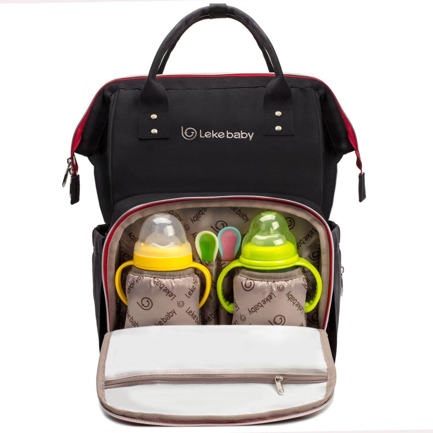 Lekebaby Bolso Carrito Bebe Mochila Maternidad Bolsa Mamá Viajar Impermeable Mochilas para Pañales Gran Capacidad con Portátil Cambiador