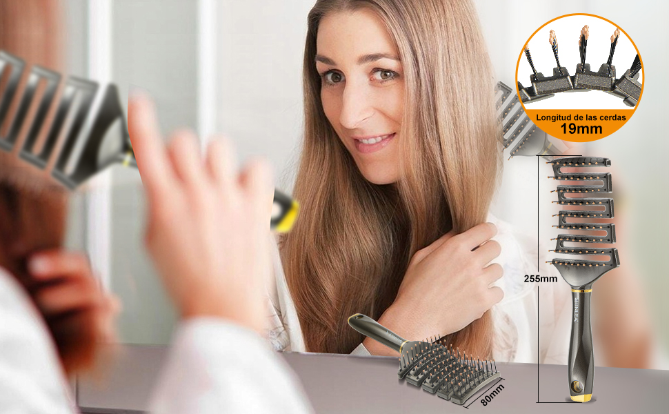 Cepillo Pelo Antitirones - Desenredante Niña y Adultos, Exclusivas de Flexión Ultra Suaves Peine Antirotura Apto Para Todo Tipo de Peinados · Amazon -