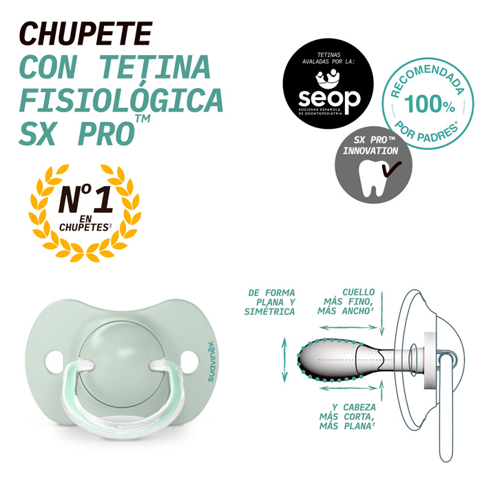 Suavinex Pack 4 Chupetes Silicona SX Pro para bebés de 6 a 18 meses