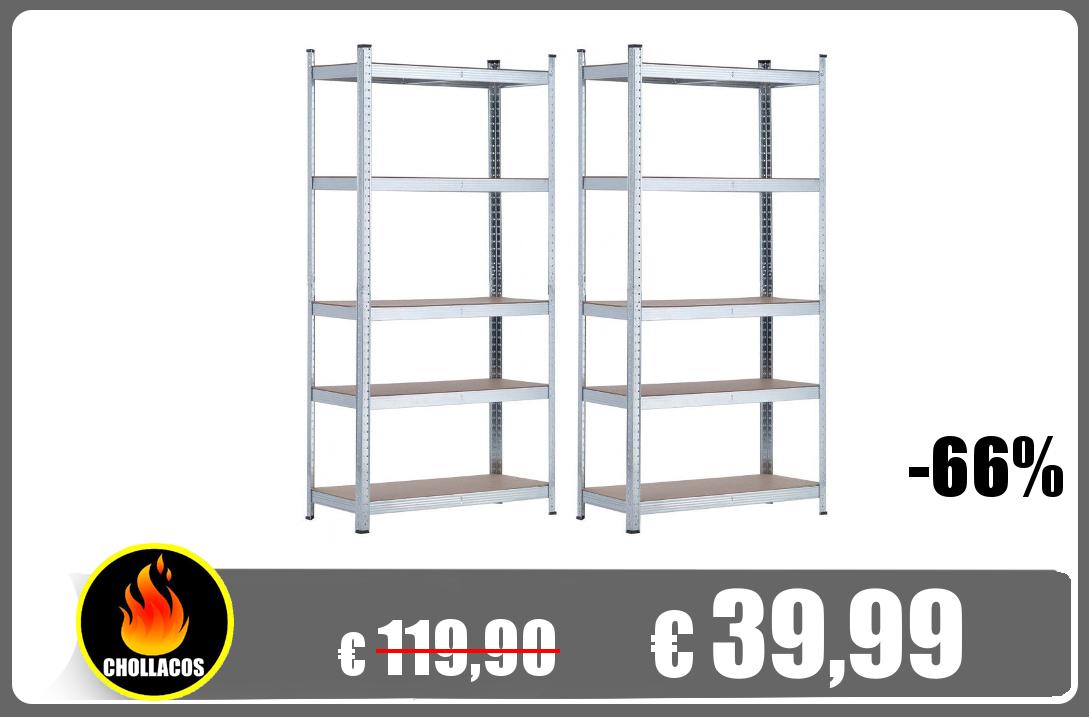 Pack de 2 estanterías galvanizadas