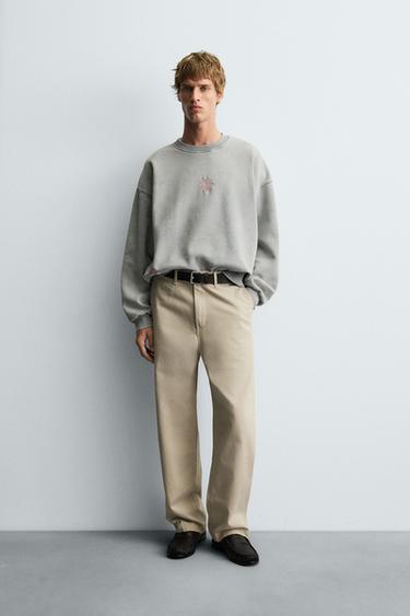 Sudadera de algodón estampado combinado