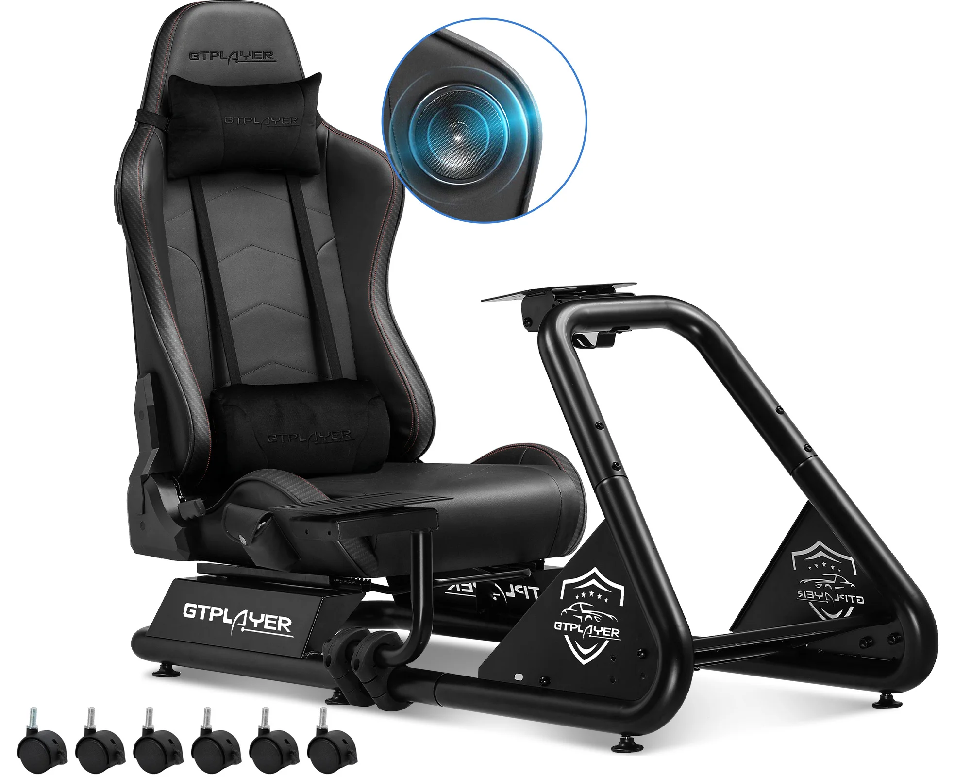 GTPLAYER Simulator Cockpit, sim Racing Cockpit, Soporte para Volante con Altavoces