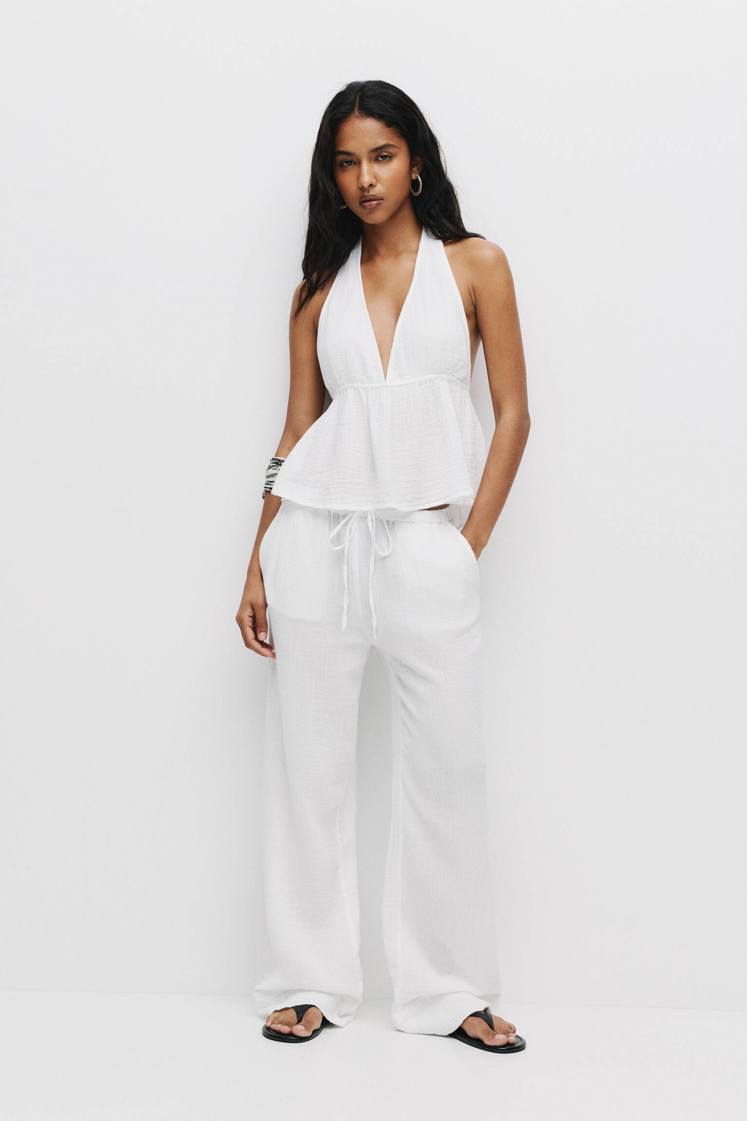 Pantalón jogger textura marrón