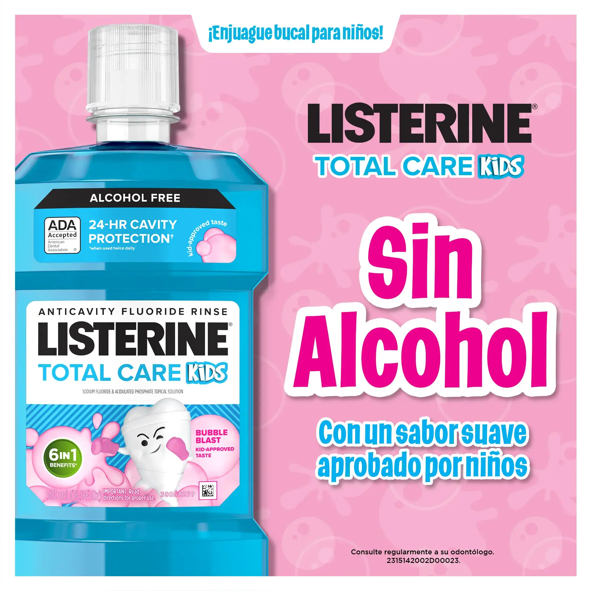 Listerine Kids 1 x 500 ml , enjuague bucal niños 6+ años, colutorio encías y dientes 0 alcohol formulado con 95 + de ingredientes naturale · Amazon -