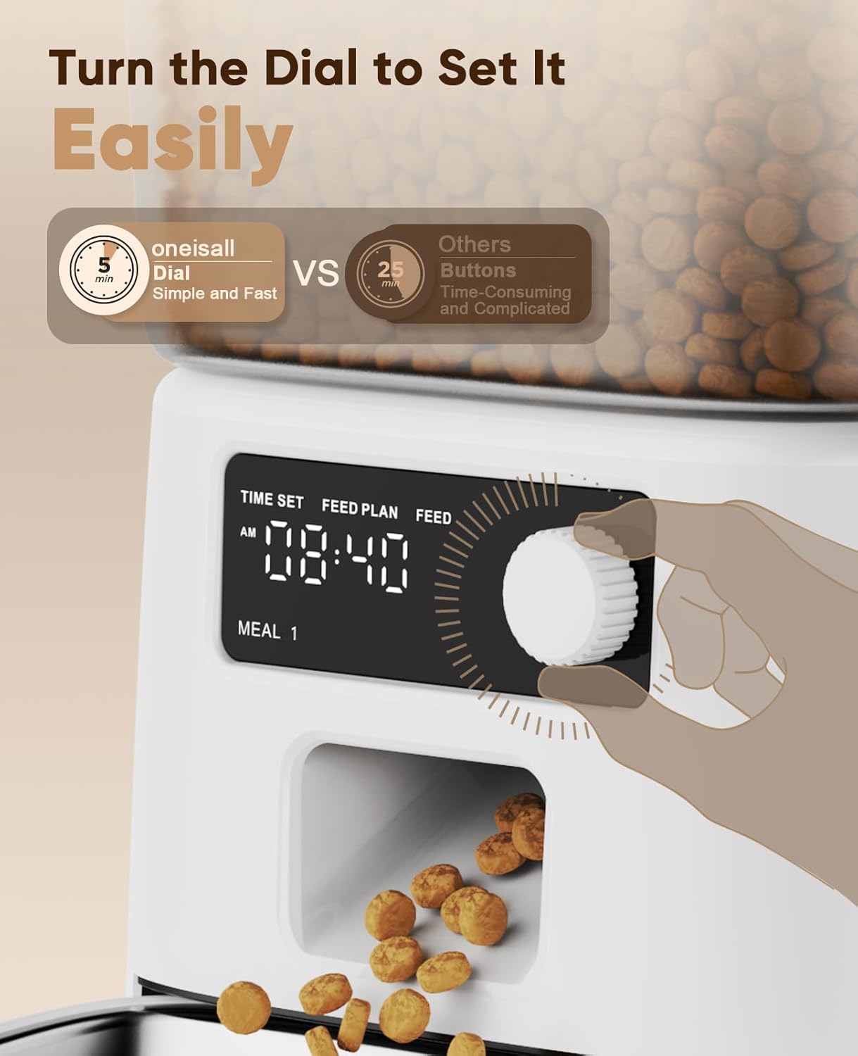 Comedero automático oneisall 3,5L para gatos y perros