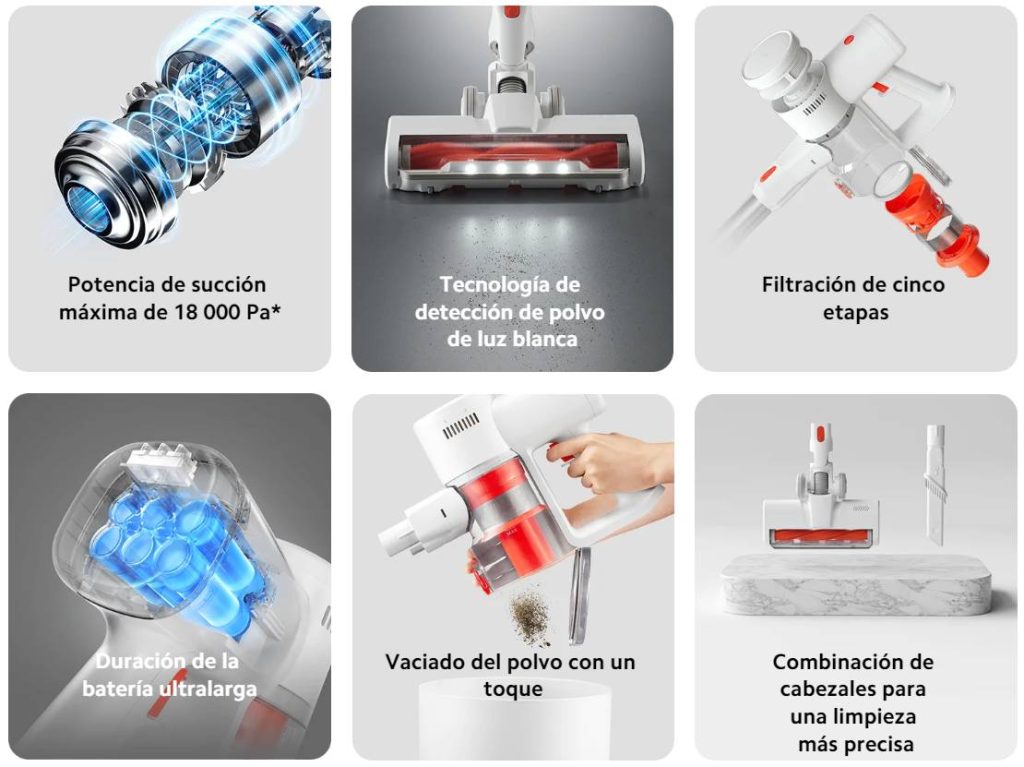 Aspiradora sin cable Xiaomi Vacuum Cleaner G20 Lite, detección de polvo y filtración avanzada