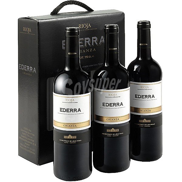 Paquete de 3 botellas de Vino tinto Ederra Crianza DO Rioja