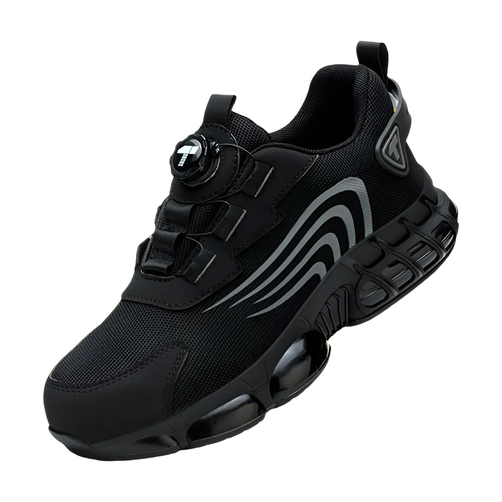 Nuevos zapatos de seguridad con botón giratorio para hombre, calzado deportivo de moda para hombre y seguridad profesional