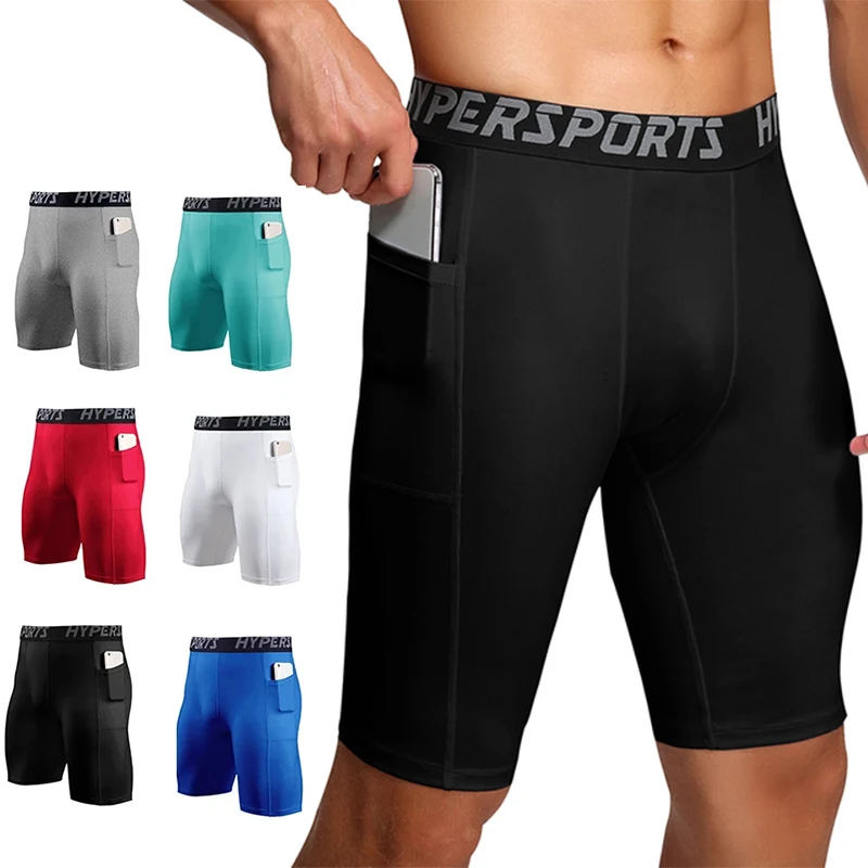 Pantalones cortos de compresión para hombre, ropa deportiva de verano