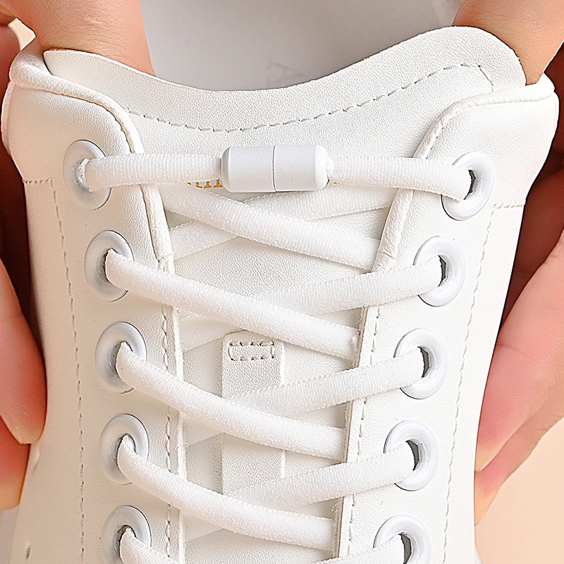 Cordones elásticos para niños y adultos, agujetas semicirculares, cordones de cierre de metal