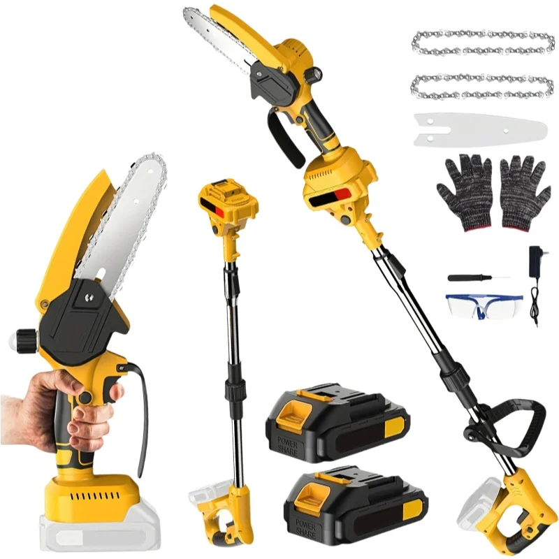 Motosierra Eléctrica Telescópica Inalámbrica de 21V para Jardín y Exteriores, Compatible con Batería Makita