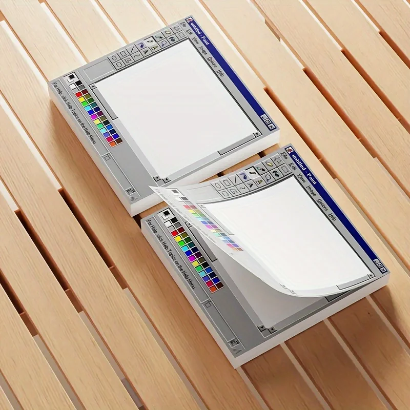 Notas adhesivas de dibujo por computadora vintage, 50 hojas