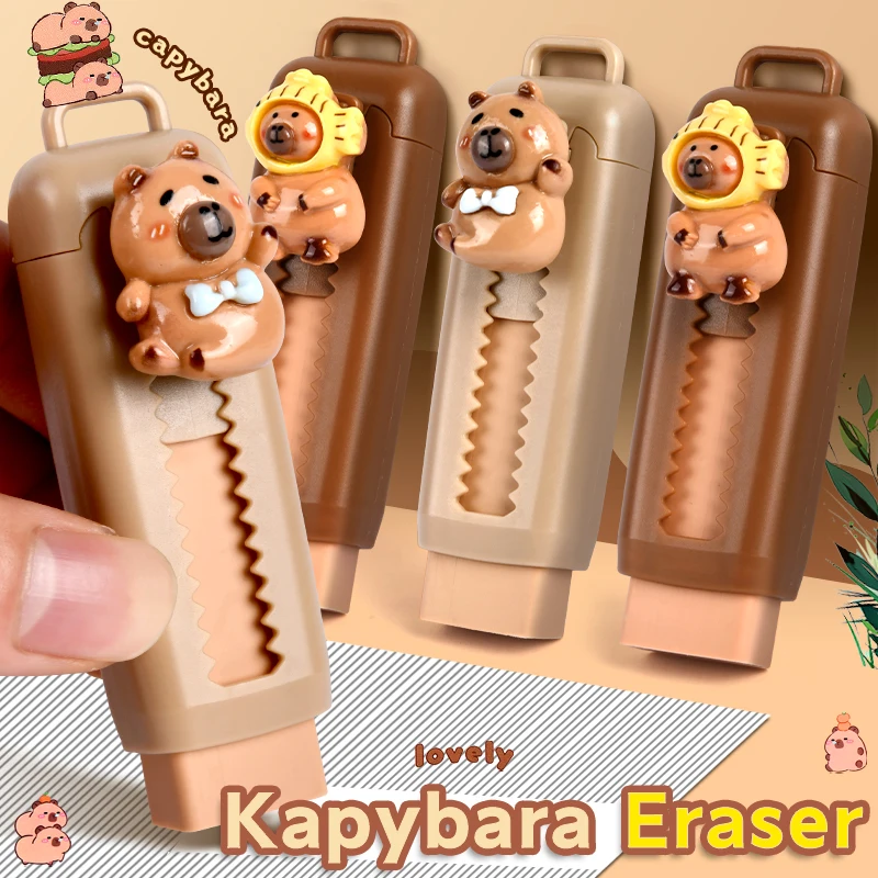 Borrador de goma retráctil Kawaii Capybara