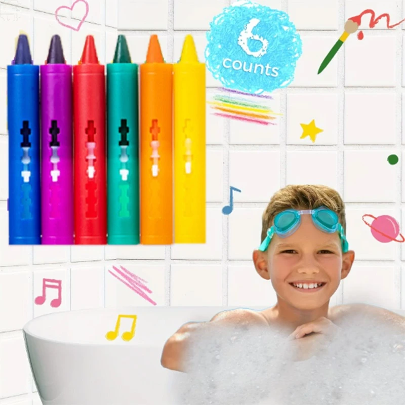 Kit de crayones lavables para el baño - Marcadores vibrantes para niños, fáciles de limpiar