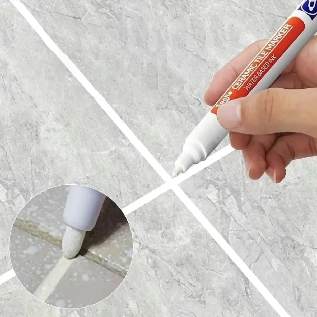 Rotulador impermeable de azulejo, bolígrafo de lechada para suelo y baño