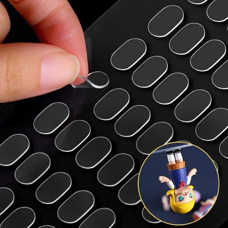 200 Piezas de Cintas Adhesivas Transparentes - Adhesivo Antideslizante para Proyectos de Bricolaje y Decoración