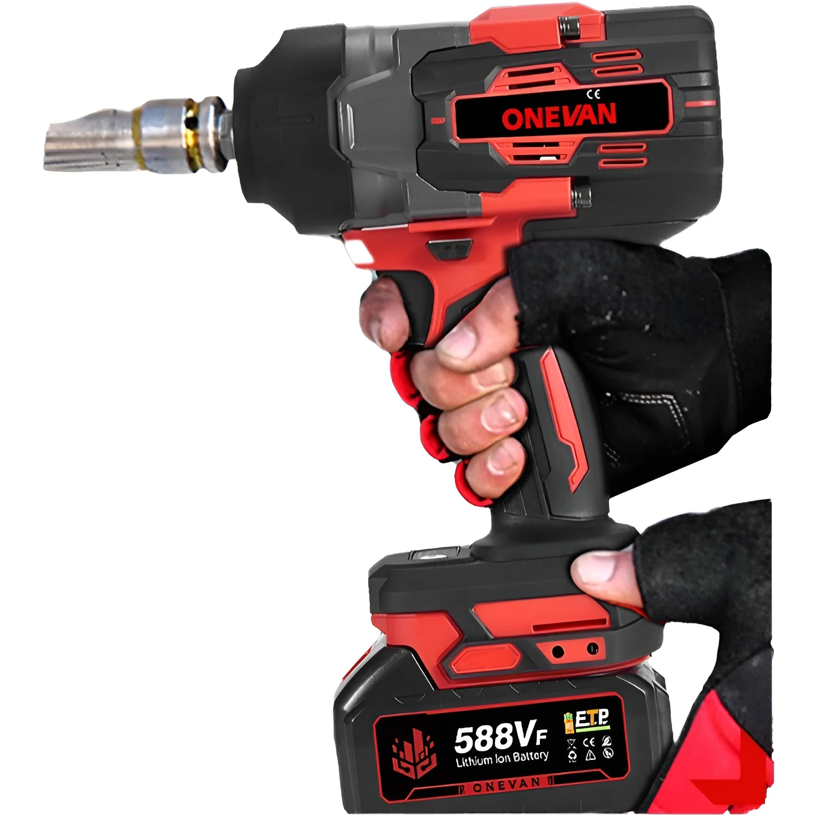 ONEVAN-llave de impacto eléctrica sin escobillas, 8000RPM, 2800N.M, destornillador de reparación de automóviles inalámbrico, herramienta eléctrica para Pin de batería Makita