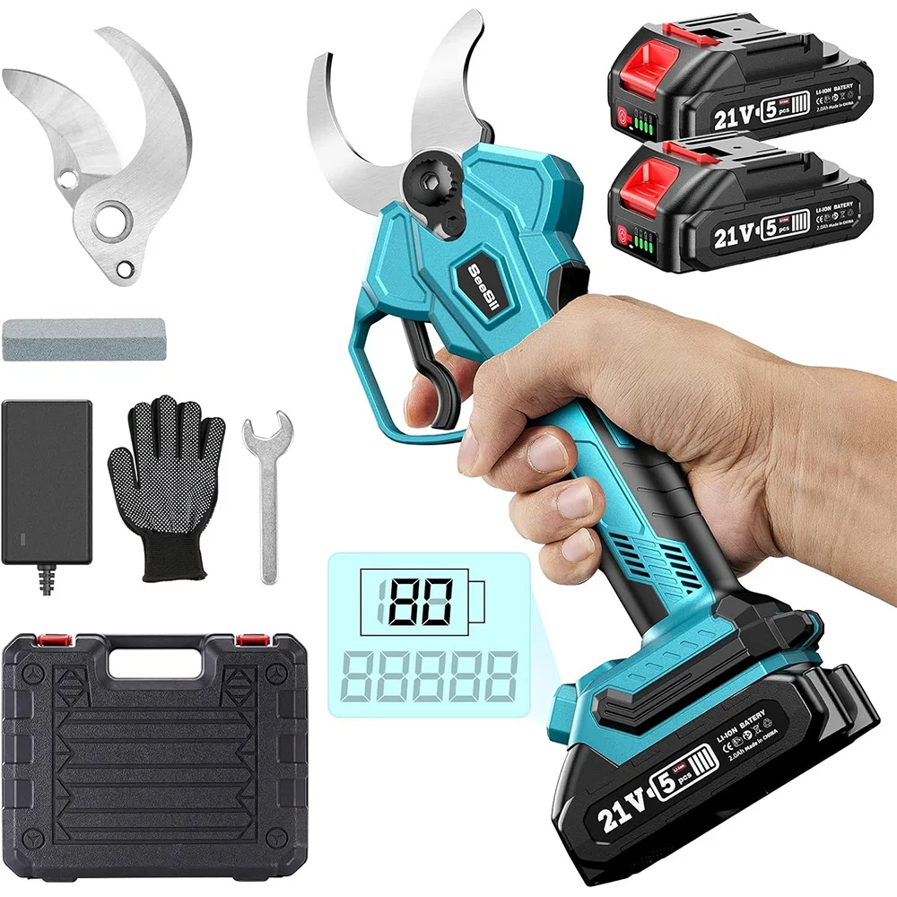 Seesii-tija de podar eléctrica sin escobillas, 33mm, 40mm, 4 engranajes, tijeras eléctricas inalámbricas, cortador de poda de árboles frutales y bonsái