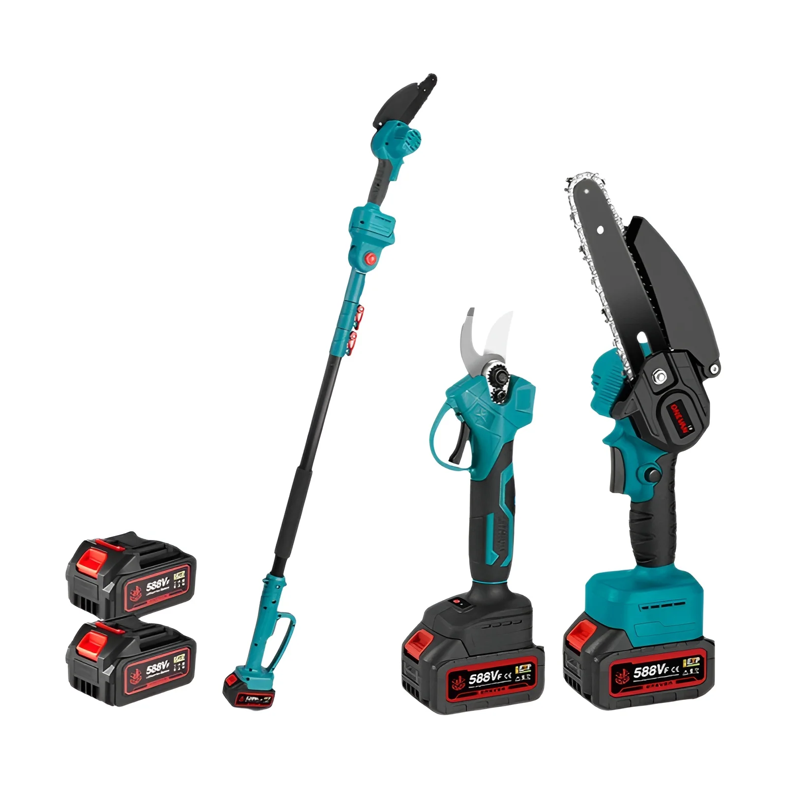 Motosierra eléctrica telescópica sin escobillas ONEVAN de 3500W, tijeras para ramas altas 3 en 1, herramienta de poda de jardín para batería Makita.