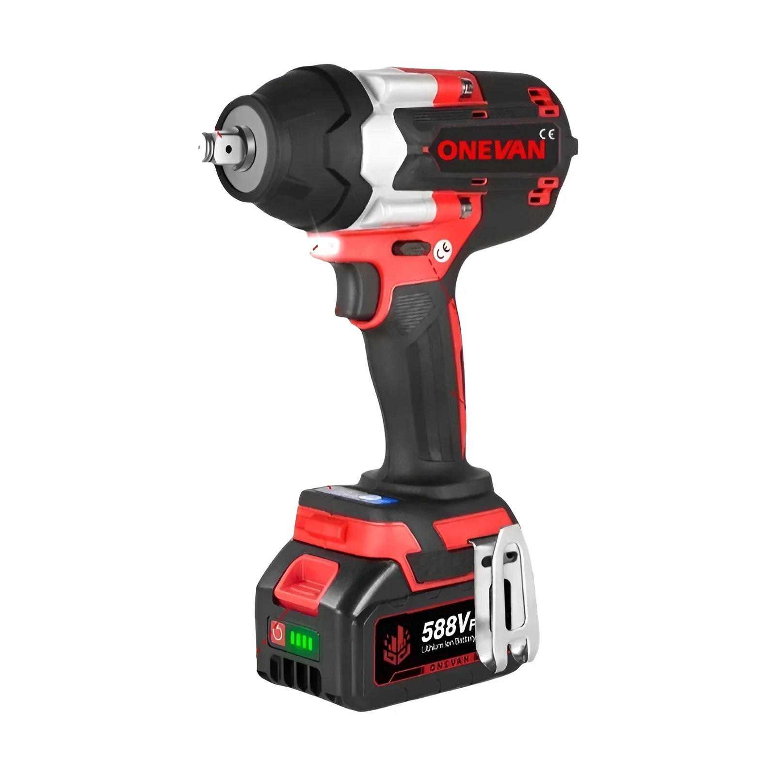 ONEVAN-llave de impacto eléctrica sin escobillas, 1800N.M, batería de iones de litio de 1/2 pulgadas, herramienta eléctrica inalámbrica para Pin de batería Makita de 18V