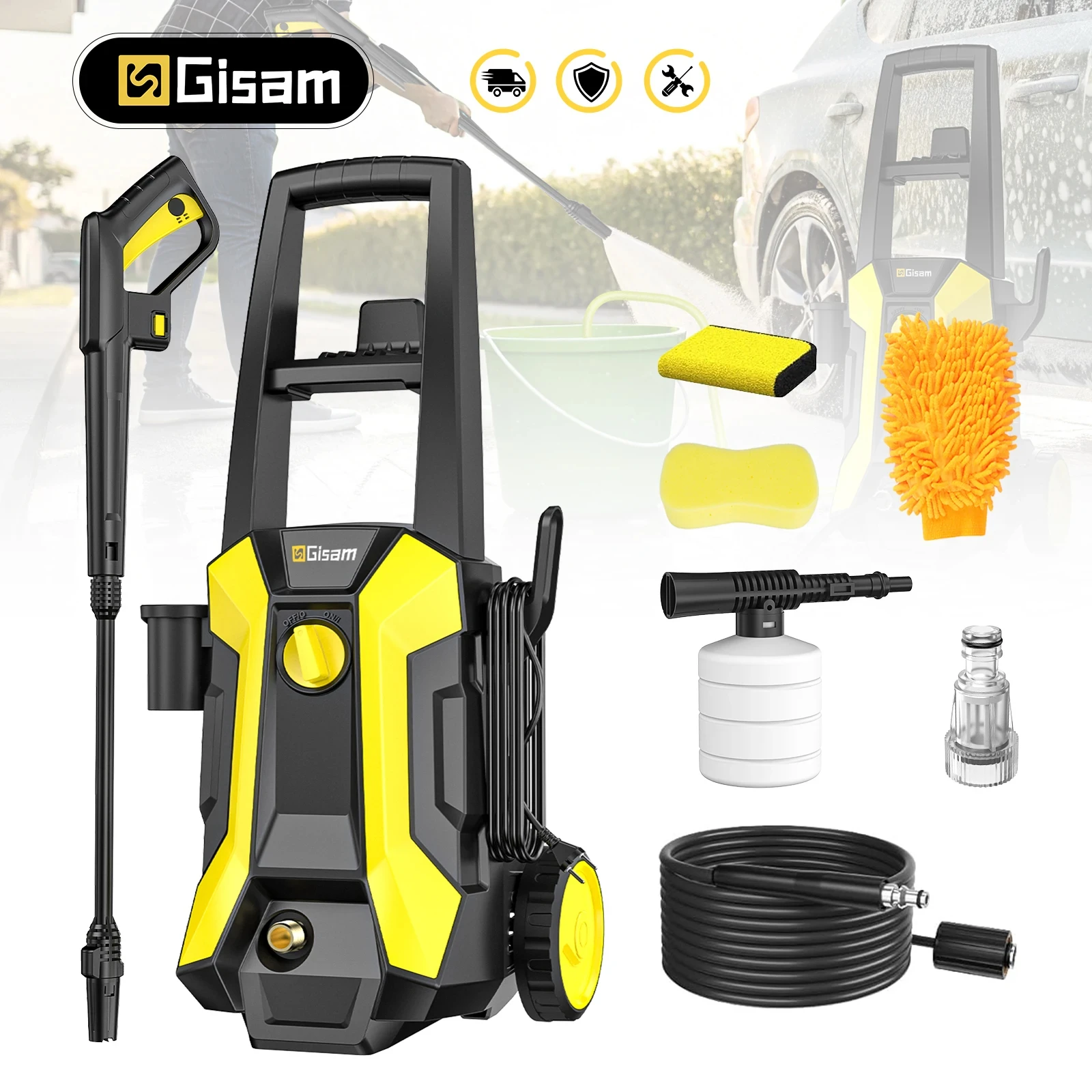 Gismis Pistola de Lavado de Autos 2200W