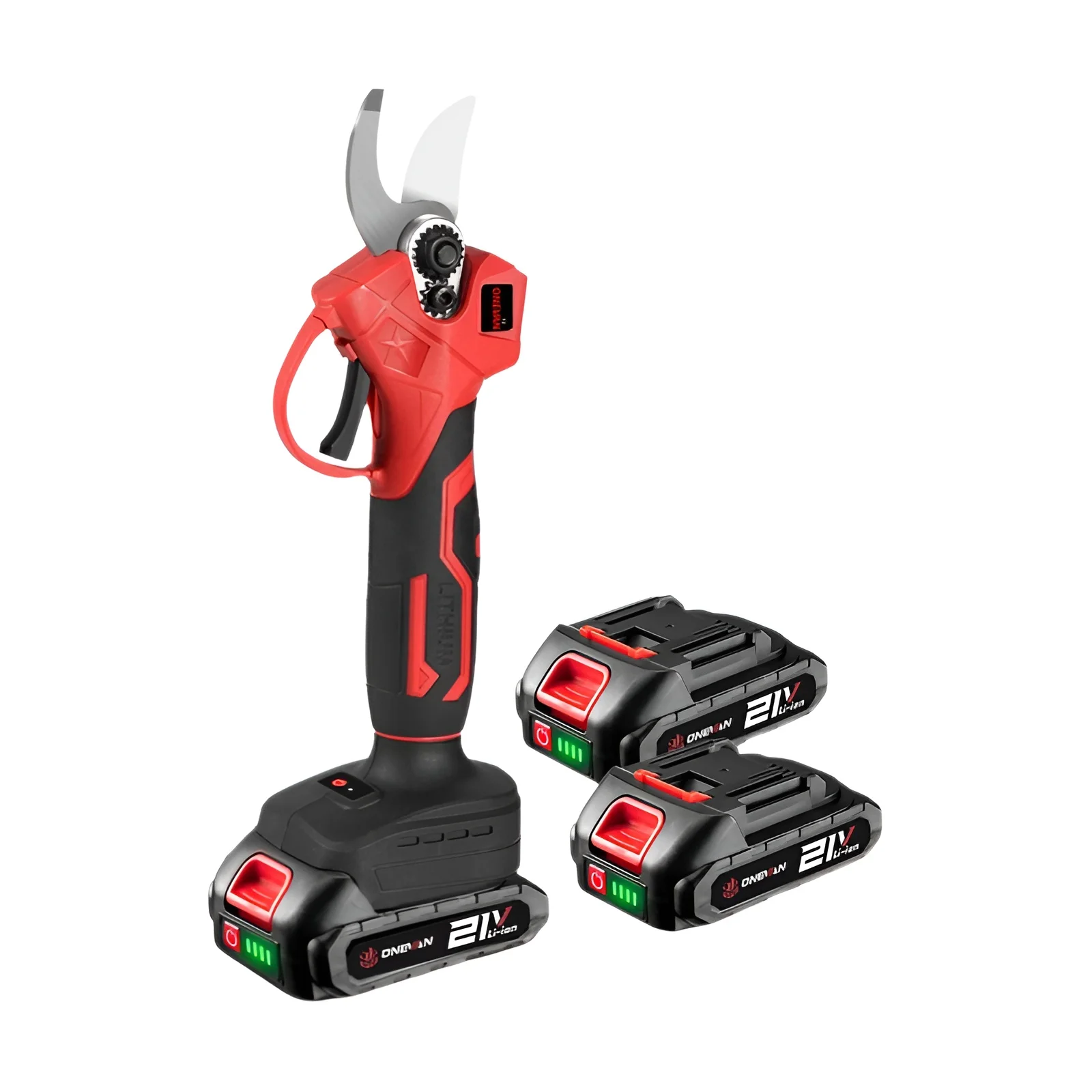 Tijeras de podar eléctricas inalámbricas ONEVAN de 30 mm, tijeras eléctricas sin escobillas para podar árboles frutales, herramienta eléctrica de jardín para baterías de 21 V y 18 V