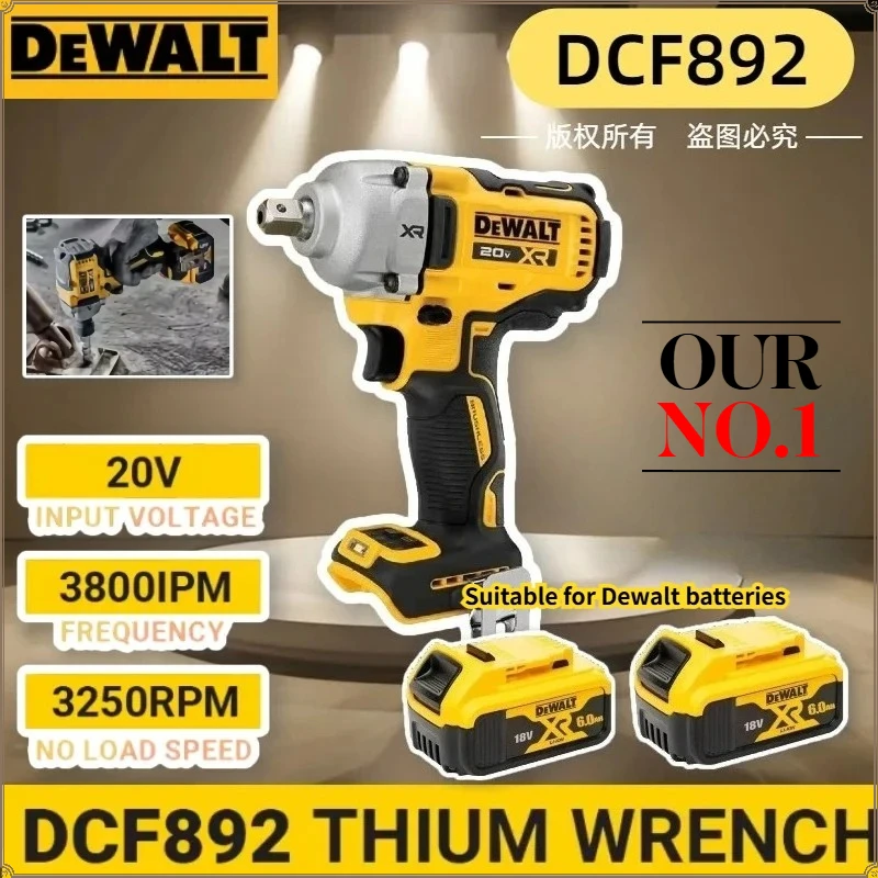 Atornillador de Impacto Inalámbrico DEWALT DCF892, Eléctrico sin Escobillas, 812N.m, Alto Torque, Tres Velocidades, para Reparación Automotriz, Compatible con Batería DEWALT