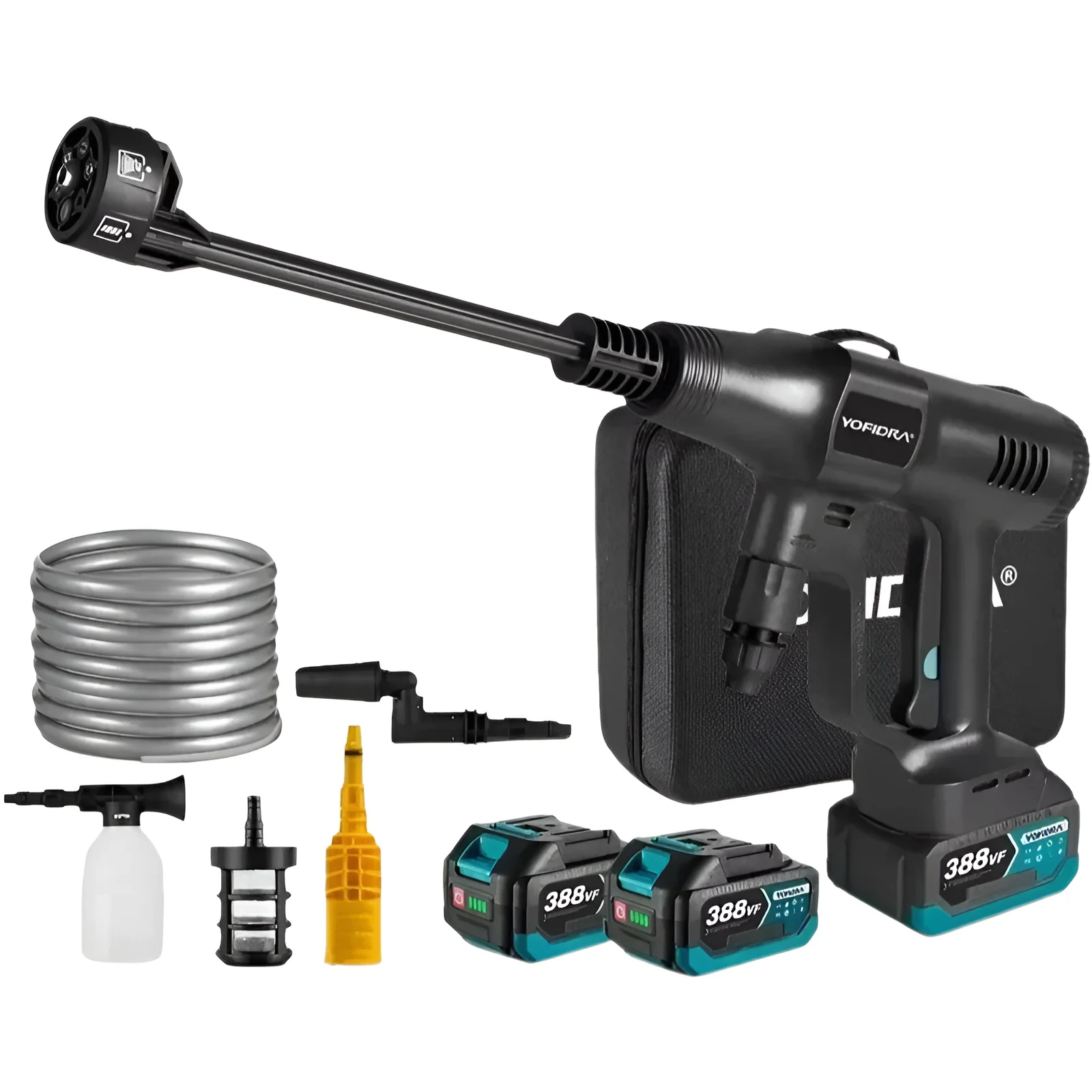 Pistola de lavado de coches de alta presión sin escobillas YOFIDRA 200Bar, 6 en 1, eléctrica, para lavado con agua, compatible con batería Makita de 21V.