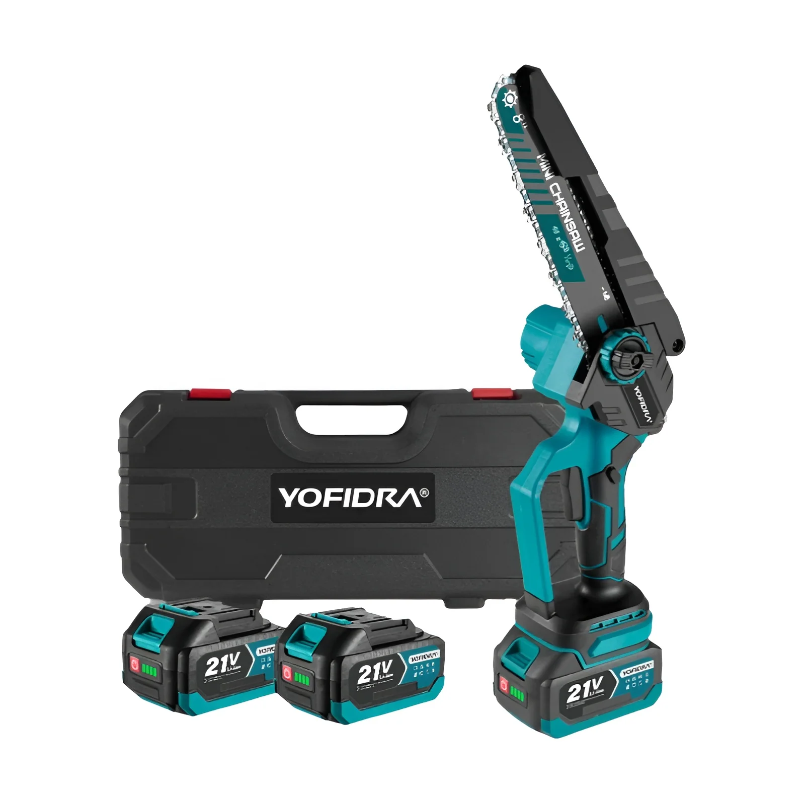 Motosierra eléctrica sin escobillas YOFIDRA de 8 pulgadas, inalámbrica, recargable, herramienta de poda para jardín y carpintería, compatible con batería Makita.