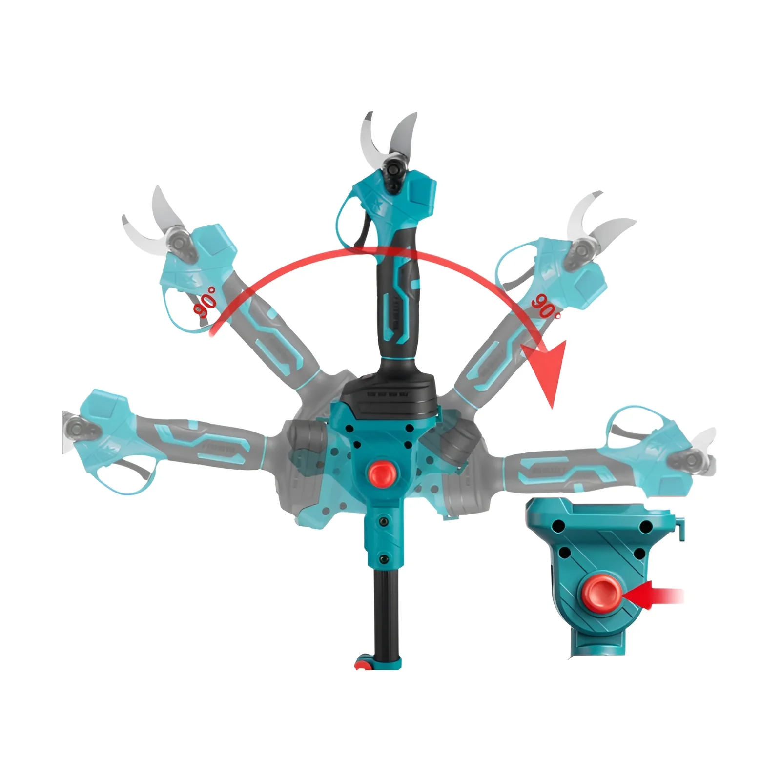 Motosierra eléctrica sin escobillas de 3500W con pértiga telescópica 4 en 1, podadora, sierra para ramas altas, herramienta de poda de árboles de jardín para batería de 21V 18V