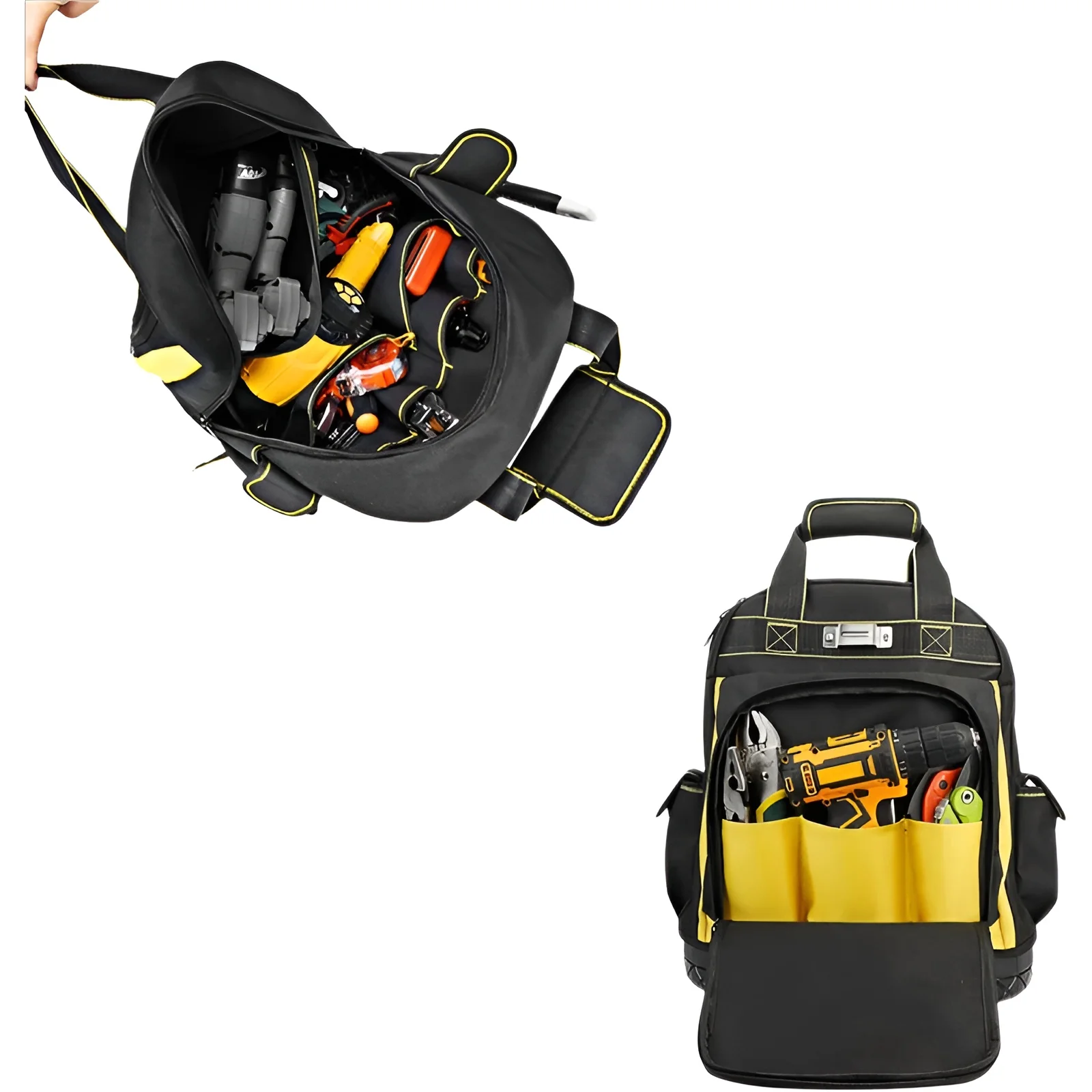 AIRAJ mochila de herramientas impermeable, bolsa de herramientas con Base de goma, organizador de herramientas de servicio pesado, bolsas de herramientas para trabajadores de mantenimiento de fontanero electricista