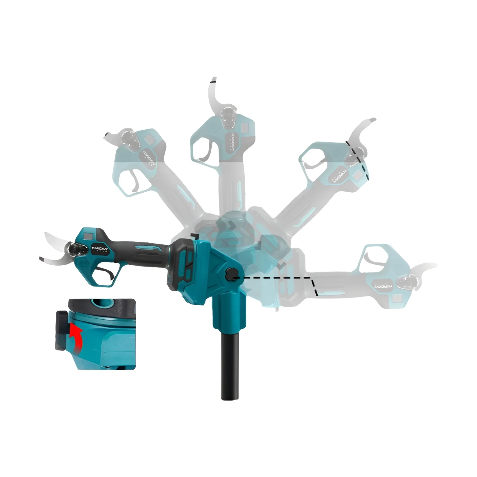 YOFIDRA-motosierra eléctrica sin escobillas, poste telescópico 3 en 1, sierra de rama alta, herramienta eléctrica de poda para carpintería, Pin de batería Makita