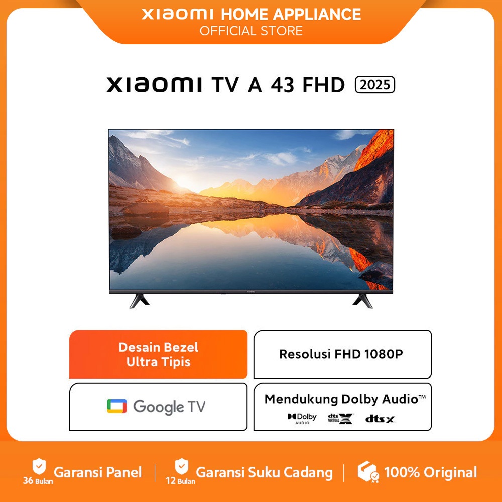 TV LED 43 Xiaomi A 2025 HDR 4K Smart TV Google TV Dolby Audio DTS Virtual X Control por voz