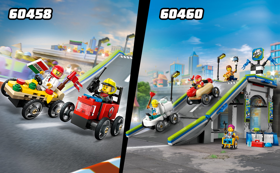 Kit de Maquetas de Avión, Supercoche de Carreras y Minifiguras de Piloto y Conductor - LEGO City