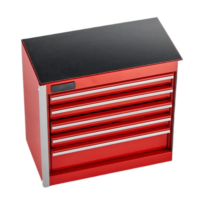 Caja de herramientas de metal de 5 cajones y 8,6 pulgadas portátil roja/negra