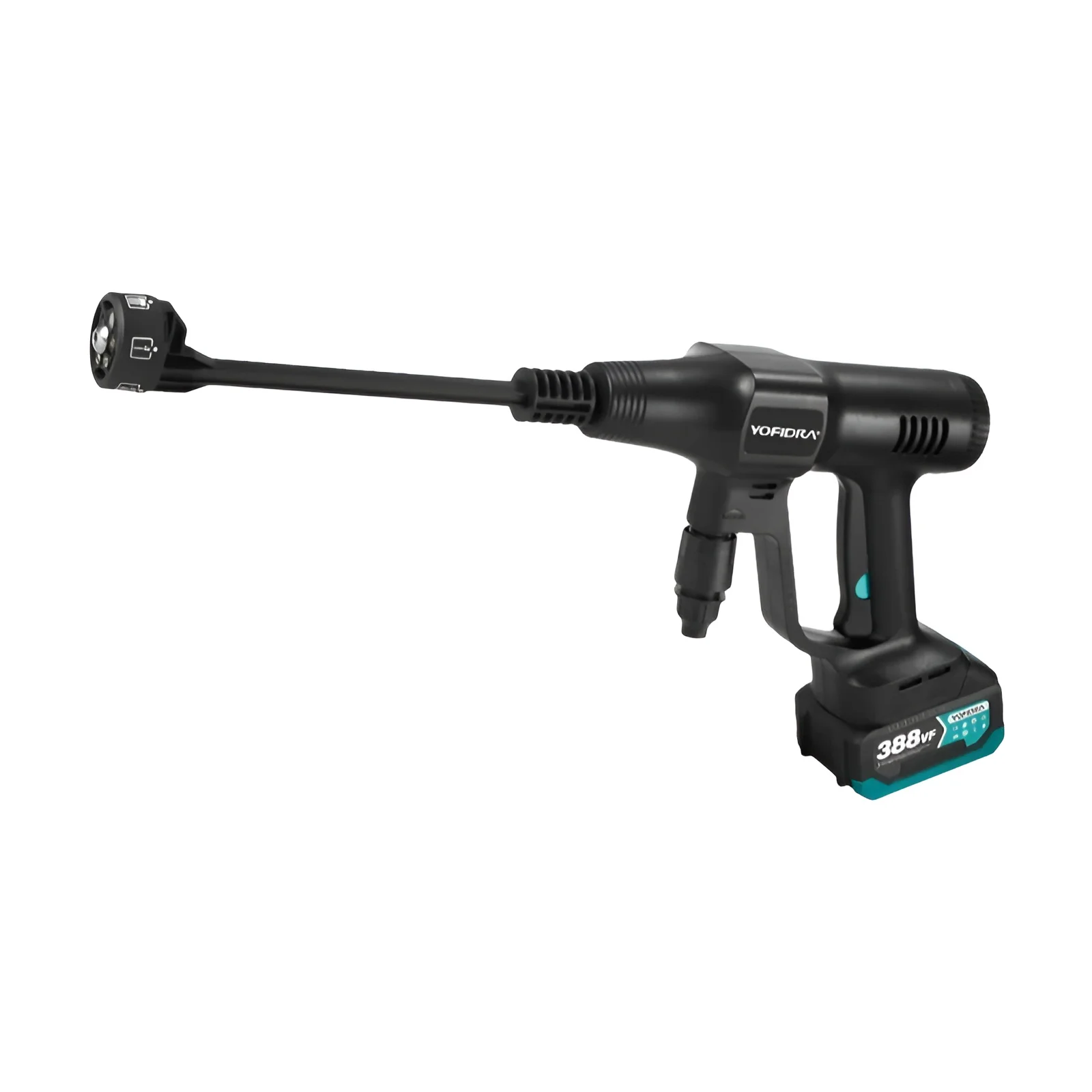Pistola de lavado de coches de alta presión sin escobillas YOFIDRA 200Bar con cubo, pistola de pulverización eléctrica para jardín, compatible con batería Makita de 21V.