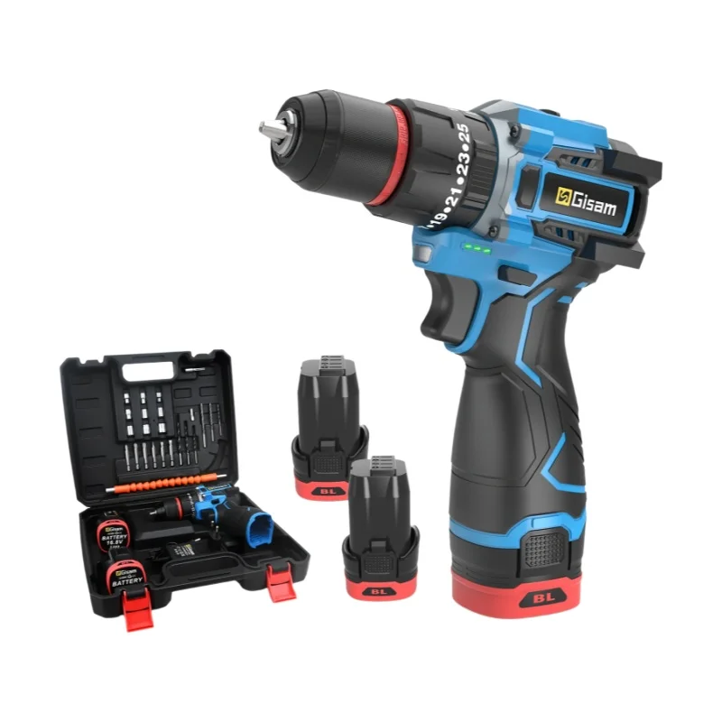 Gami-taladro de impacto eléctrico sin escobillas 95NM, 25 + 3 pares, 3 en 1, destornillador eléctrico inalámbrico, herramientas eléctricas portátiles para el hogar Woodwo