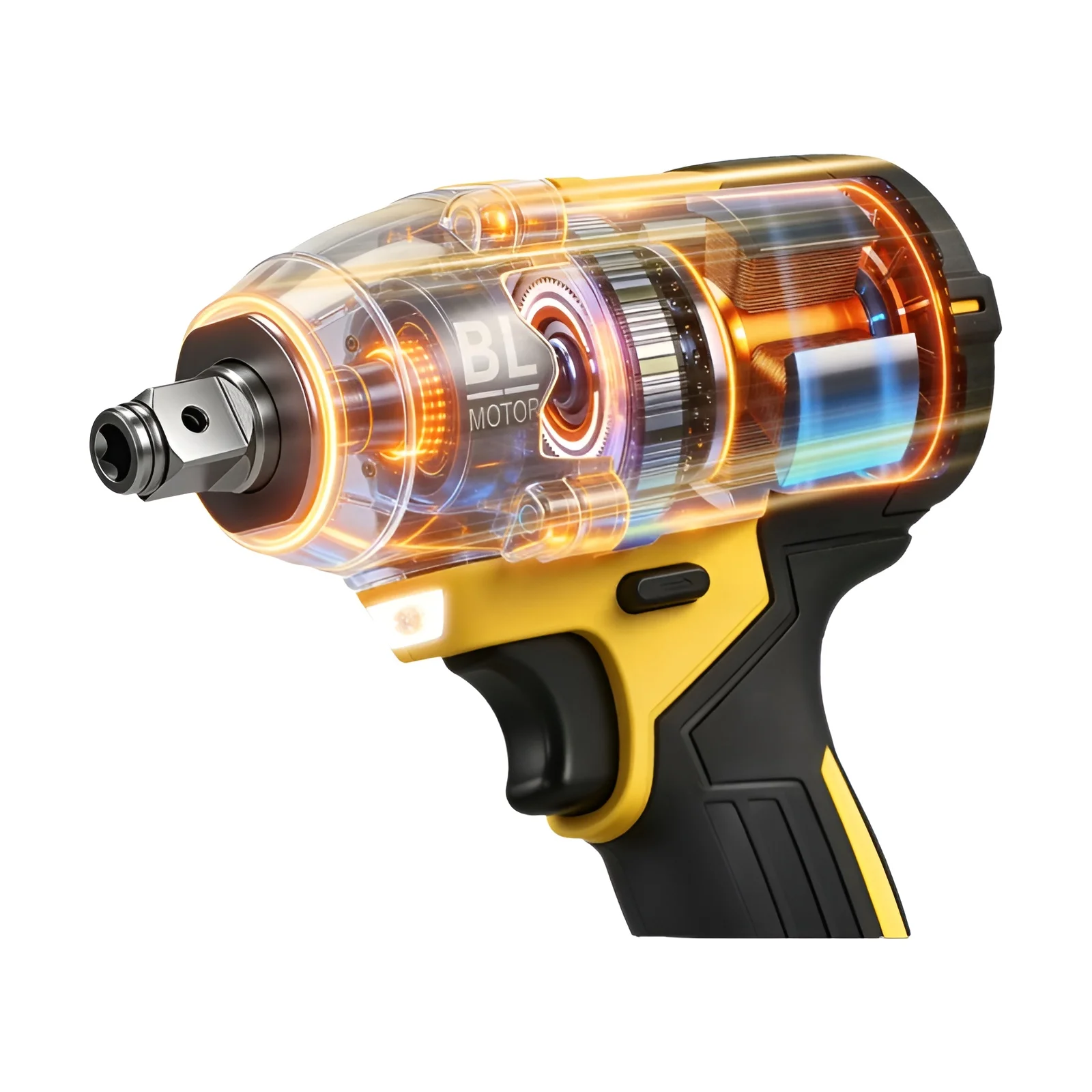 Llave de Impacto Eléctrica Inalámbrica MELLWIN 520N·m, Taladro Eléctrico Inalámbrico, Destornillador, Herramienta de Reparación de Automóviles, Compatible con Batería Makita de 18V